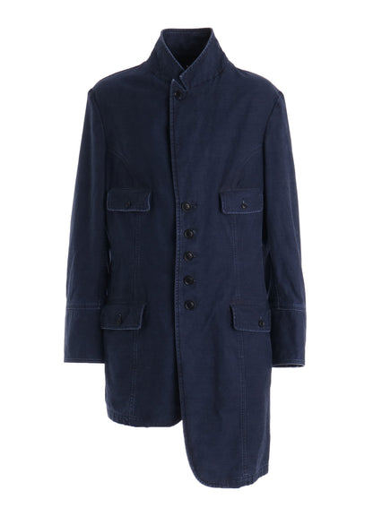 SULFUR DYED BACK SATIN PANEL ASYMMETRIC JACKET