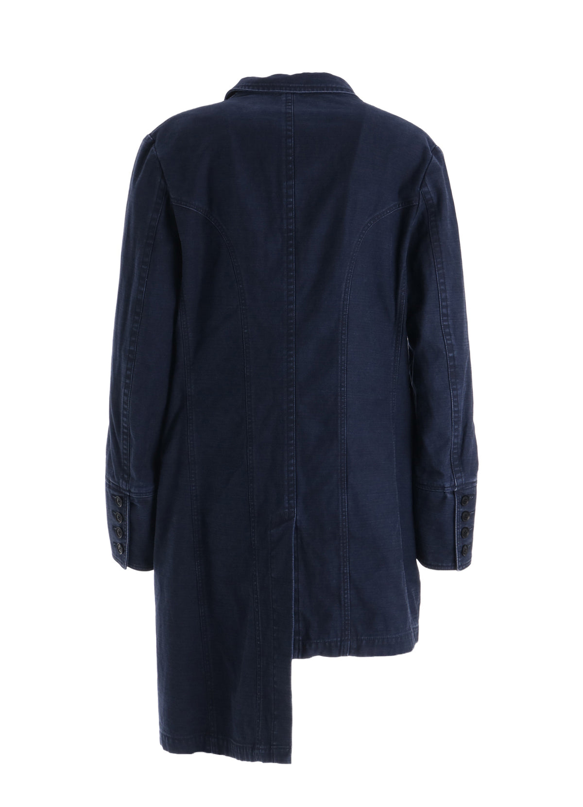 SULFUR DYED BACK SATIN PANEL ASYMMETRIC JACKET