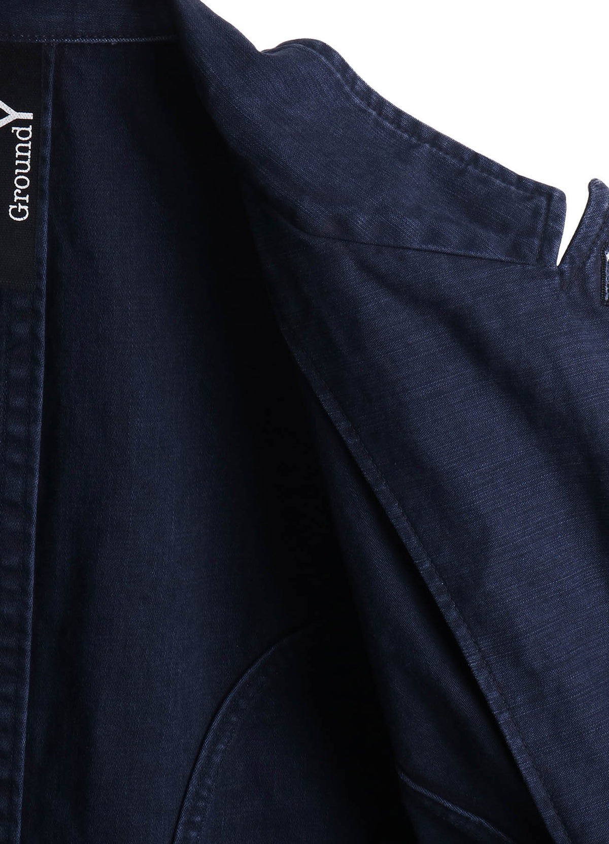SULFUR DYED BACK SATIN PANEL ASYMMETRIC JACKET