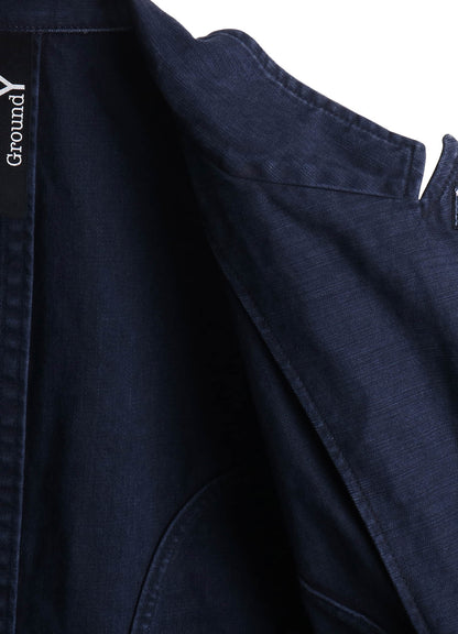 SULFUR DYED BACK SATIN PANEL ASYMMETRIC JACKET
