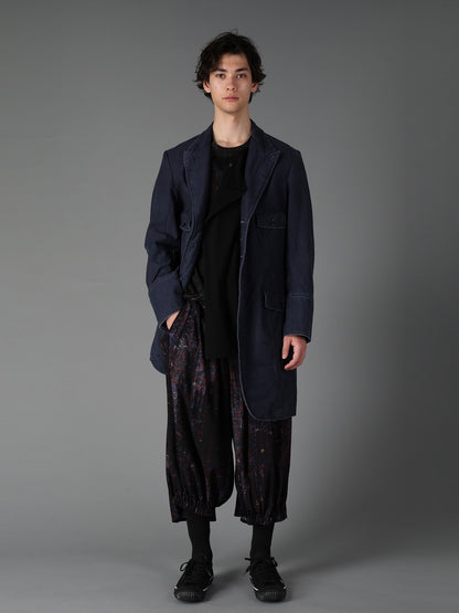 SULFUR DYED BACK SATIN PANEL ASYMMETRIC JACKET