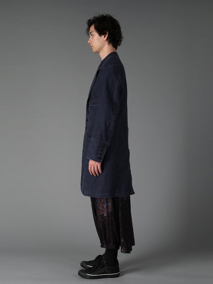 SULFUR DYED BACK SATIN PANEL ASYMMETRIC JACKET