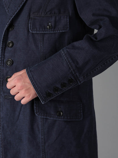 SULFUR DYED BACK SATIN PANEL ASYMMETRIC JACKET