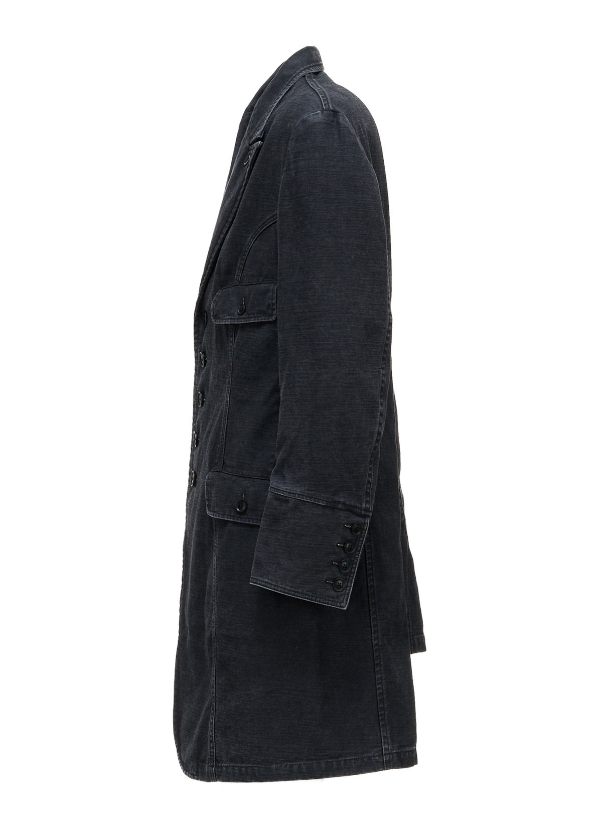 SULFUR DYED BACK SATIN PANEL ASYMMETRIC JACKET