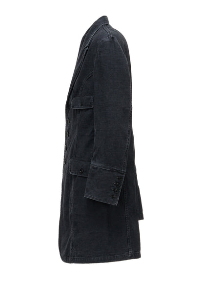 SULFUR DYED BACK SATIN PANEL ASYMMETRIC JACKET