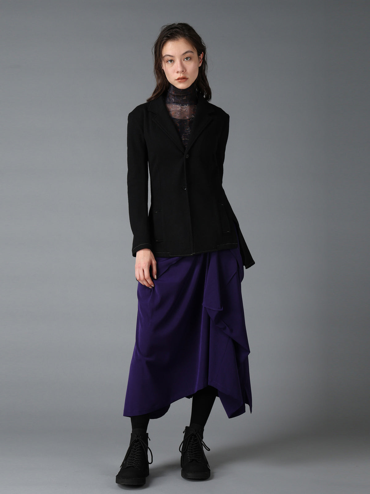SOFT SPUN 1/14 JERSEY BACK FLARE JACKET