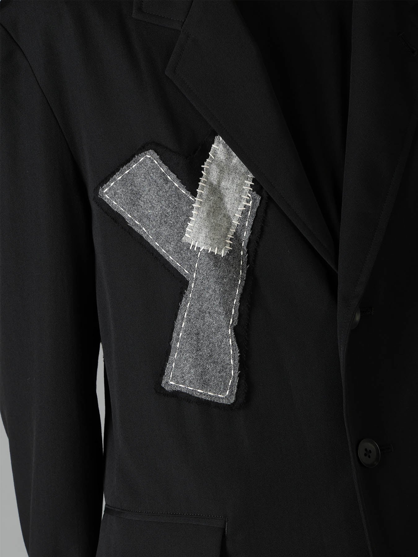WOOL GABARDINE APPLIQUE JACKET