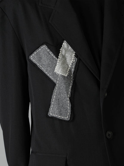 WOOL GABARDINE APPLIQUE JACKET