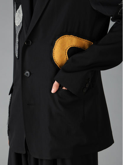 WOOL GABARDINE APPLIQUE JACKET