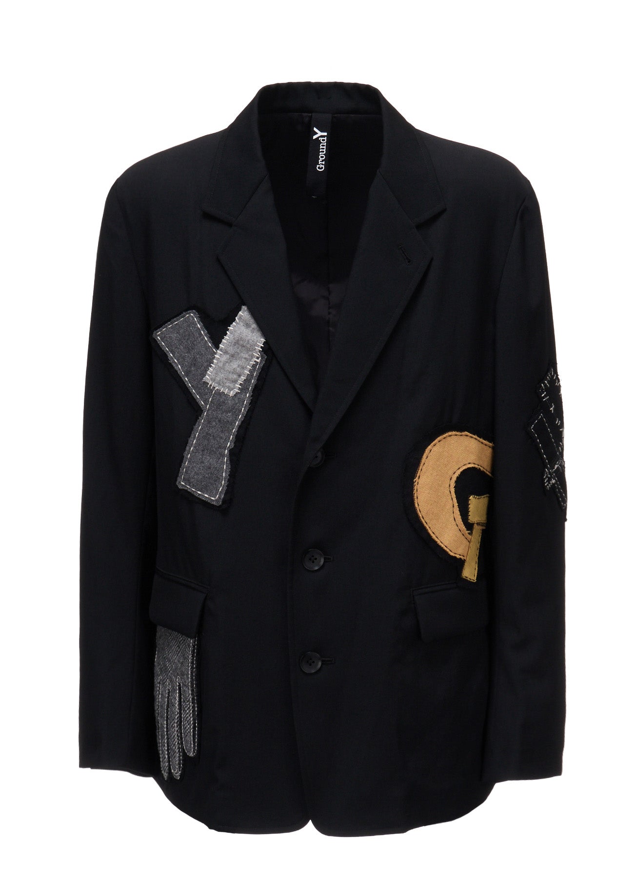 WOOL GABARDINE APPLIQUE JACKET