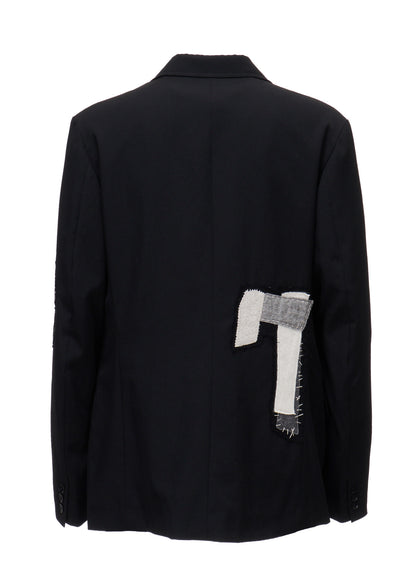 WOOL GABARDINE APPLIQUE JACKET