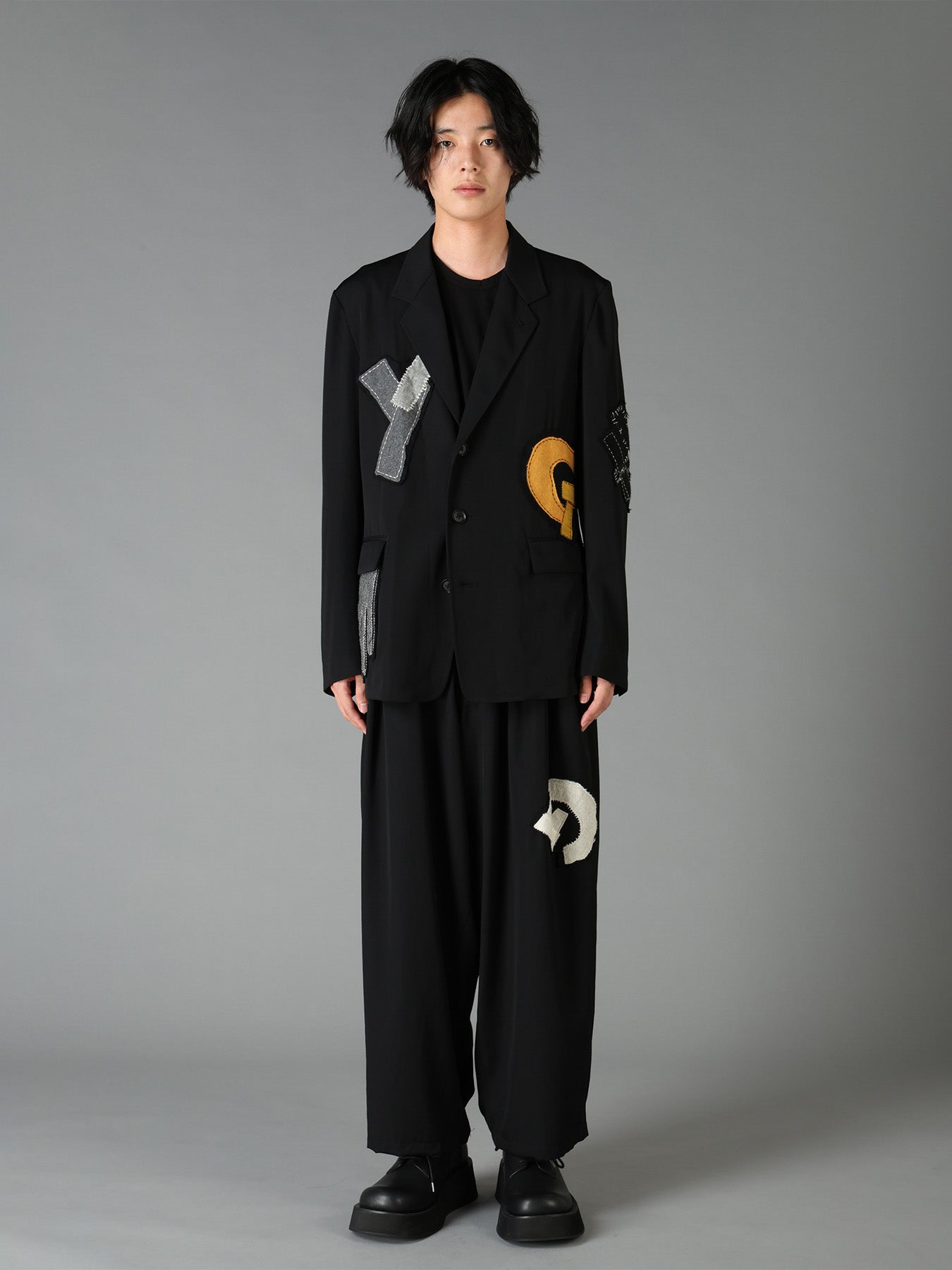 WOOL GABARDINE APPLIQUE JACKET