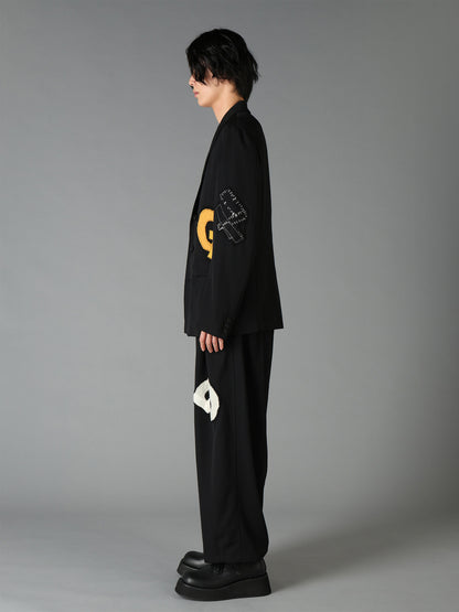 WOOL GABARDINE APPLIQUE JACKET