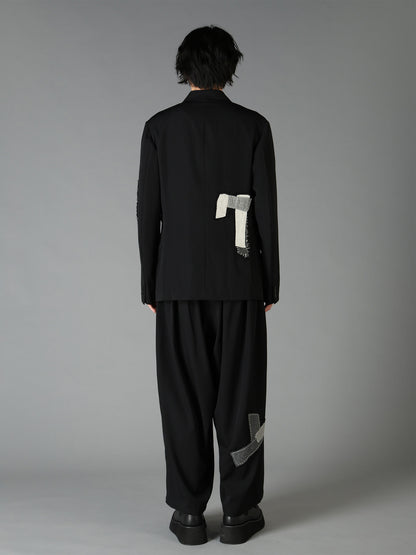 WOOL GABARDINE APPLIQUE JACKET