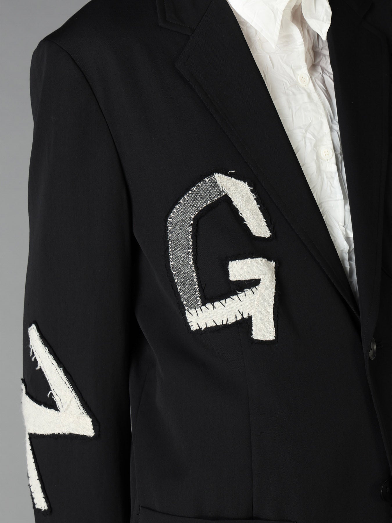 WOOL GABARDINE APPLIQUE OUT POCKET JACKET