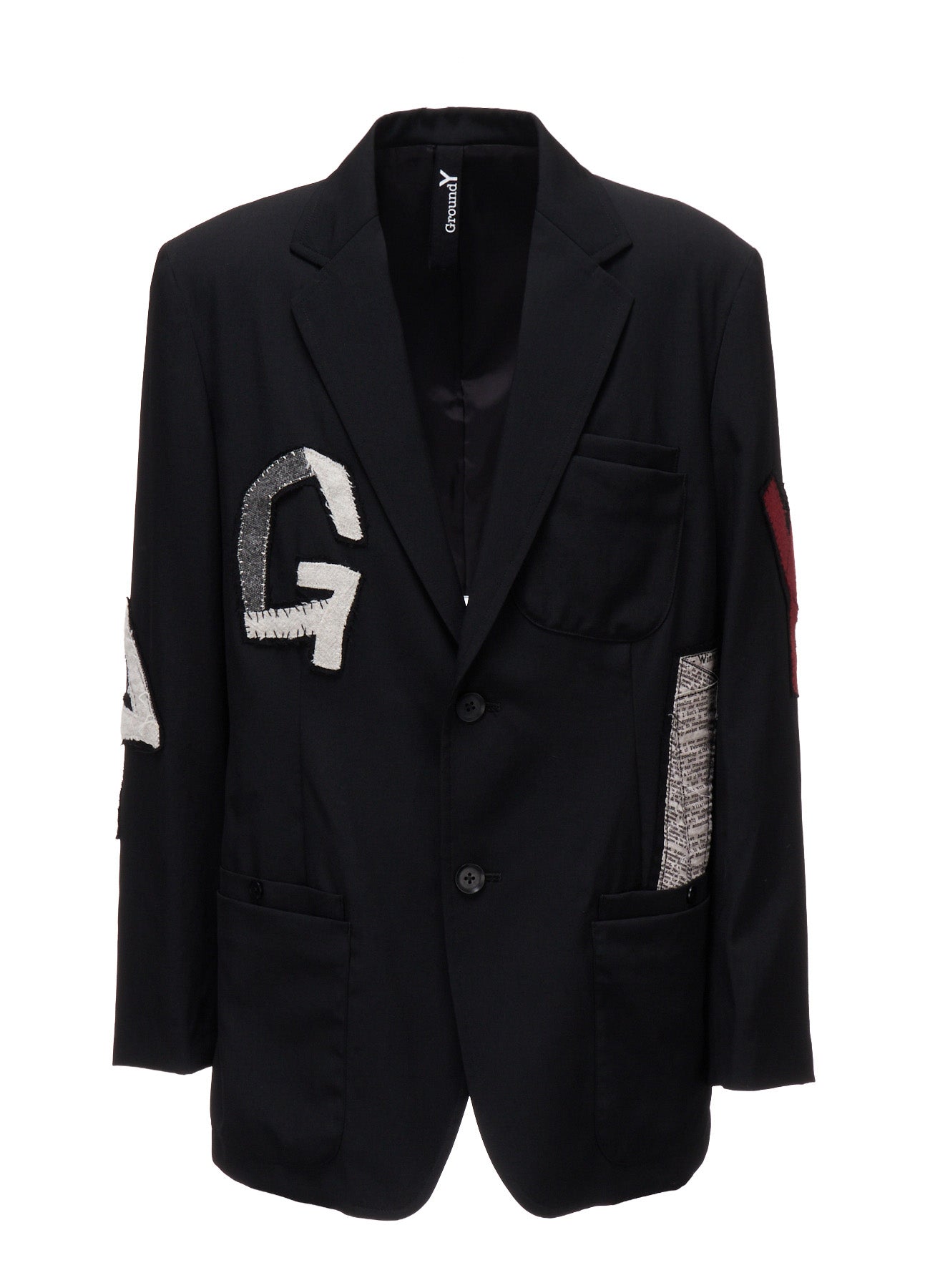 WOOL GABARDINE APPLIQUE OUT POCKET JACKET