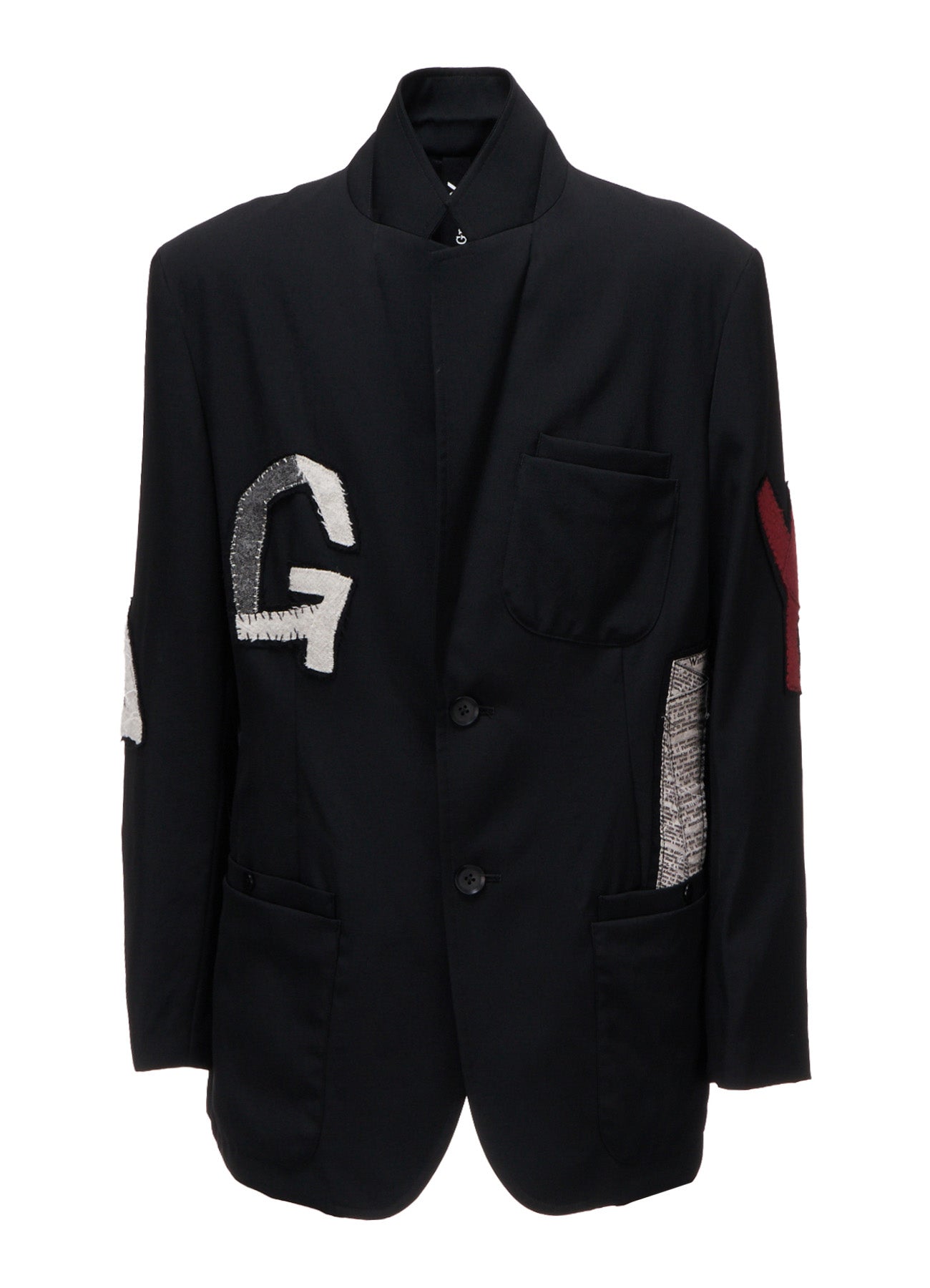 WOOL GABARDINE APPLIQUE OUT POCKET JACKET