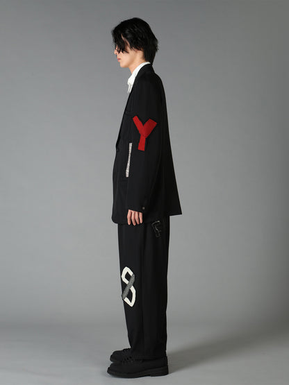 WOOL GABARDINE APPLIQUE OUT POCKET JACKET