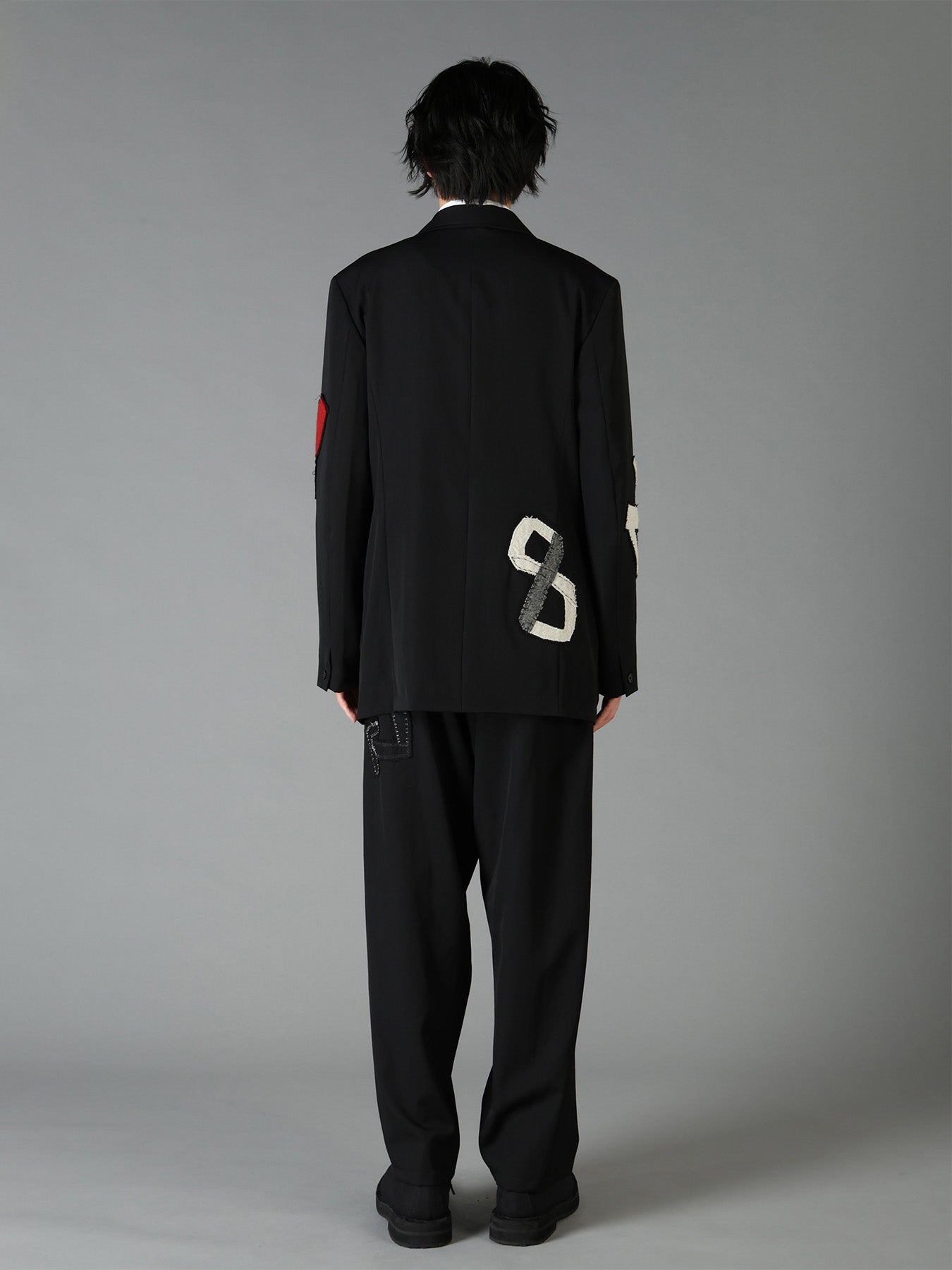 WOOL GABARDINE APPLIQUE OUT POCKET JACKET