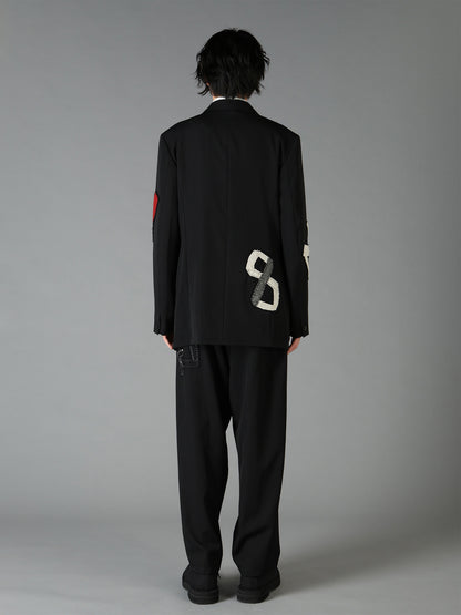 WOOL GABARDINE APPLIQUE OUT POCKET JACKET