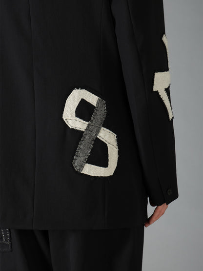 WOOL GABARDINE APPLIQUE OUT POCKET JACKET