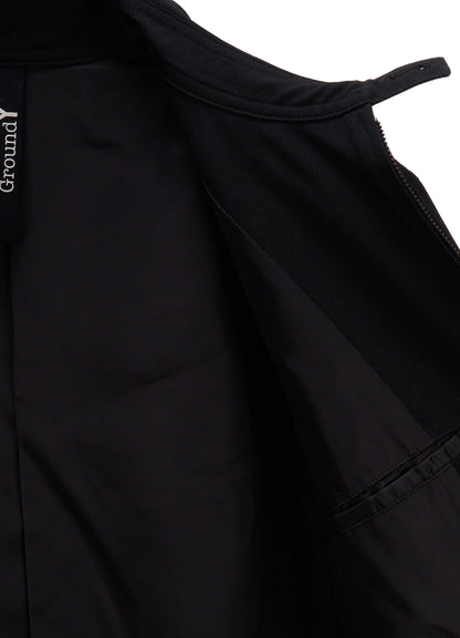 WOOL GABARDINE APPLIQUE ZIP JACKET