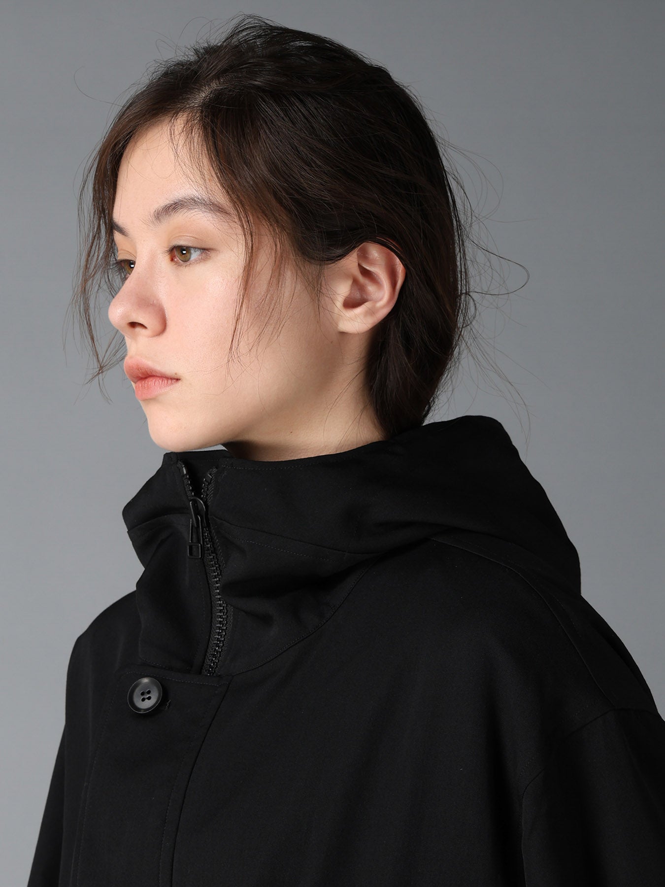 WOOL GABARDINE+VINTAGE NYLON HOODED BLOUSON – THE SHOP YOHJI YAMAMOTO