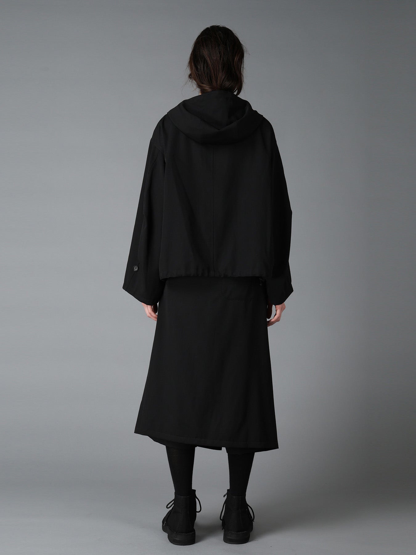 WOOL GABARDINE+VINTAGE NYLON HOODED BLOUSON – THE SHOP YOHJI YAMAMOTO