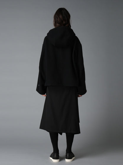 WOOL GABARDINE+VINTAGE NYLON HOODED BLOUSON