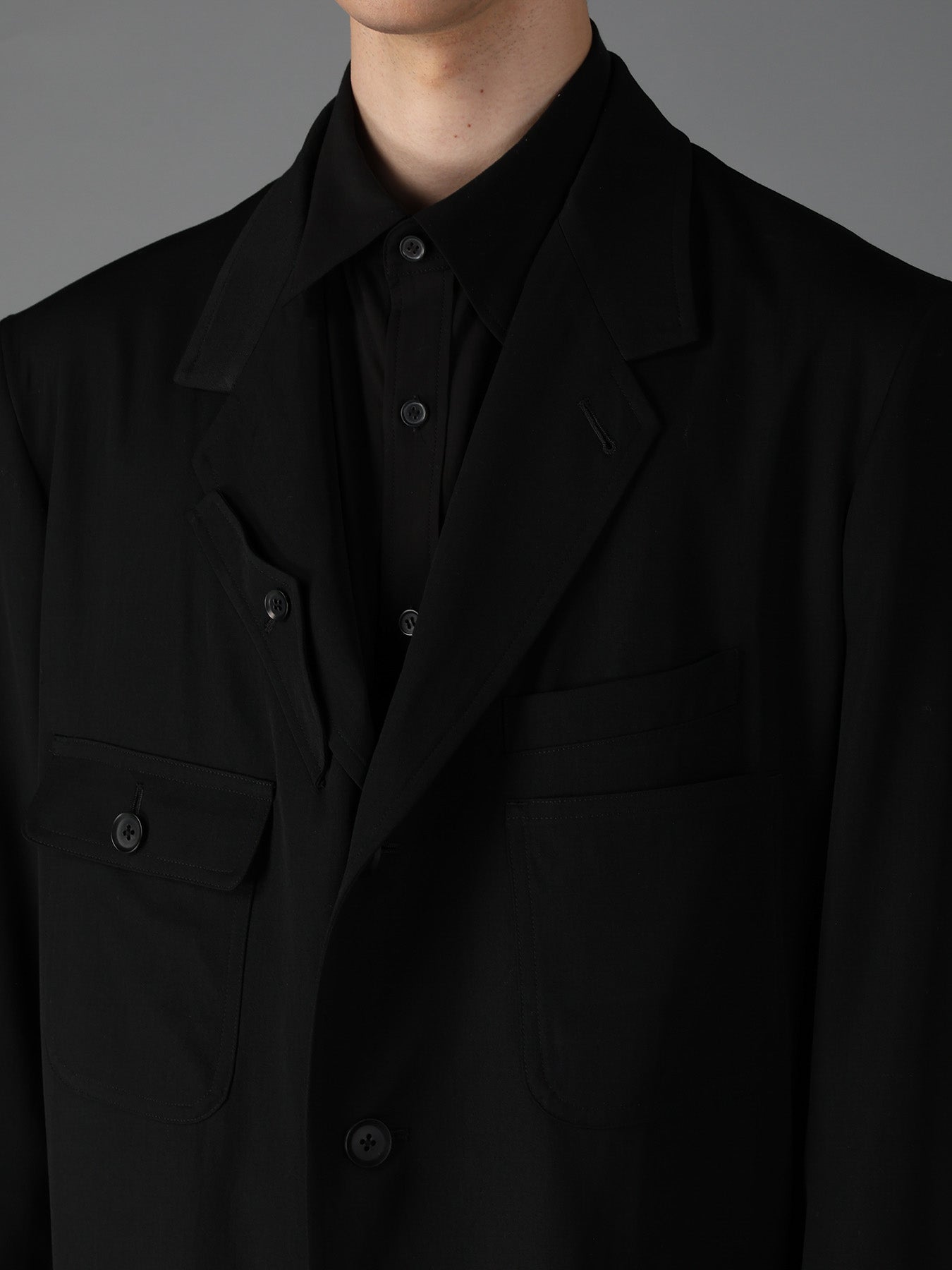 WOOL GABARDINE+C/W DARK PLAID WORK JACKET – THE SHOP YOHJI YAMAMOTO