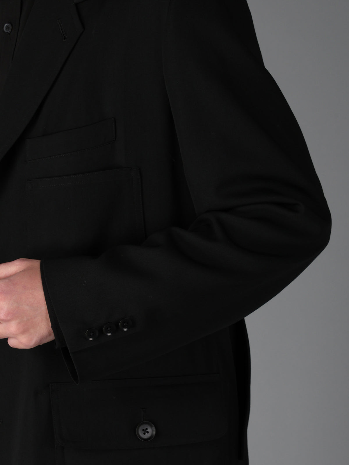 WOOL GABARDINE+C/W DARK PLAID WORK JACKET