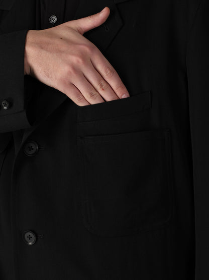 WOOL GABARDINE+C/W DARK PLAID WORK JACKET