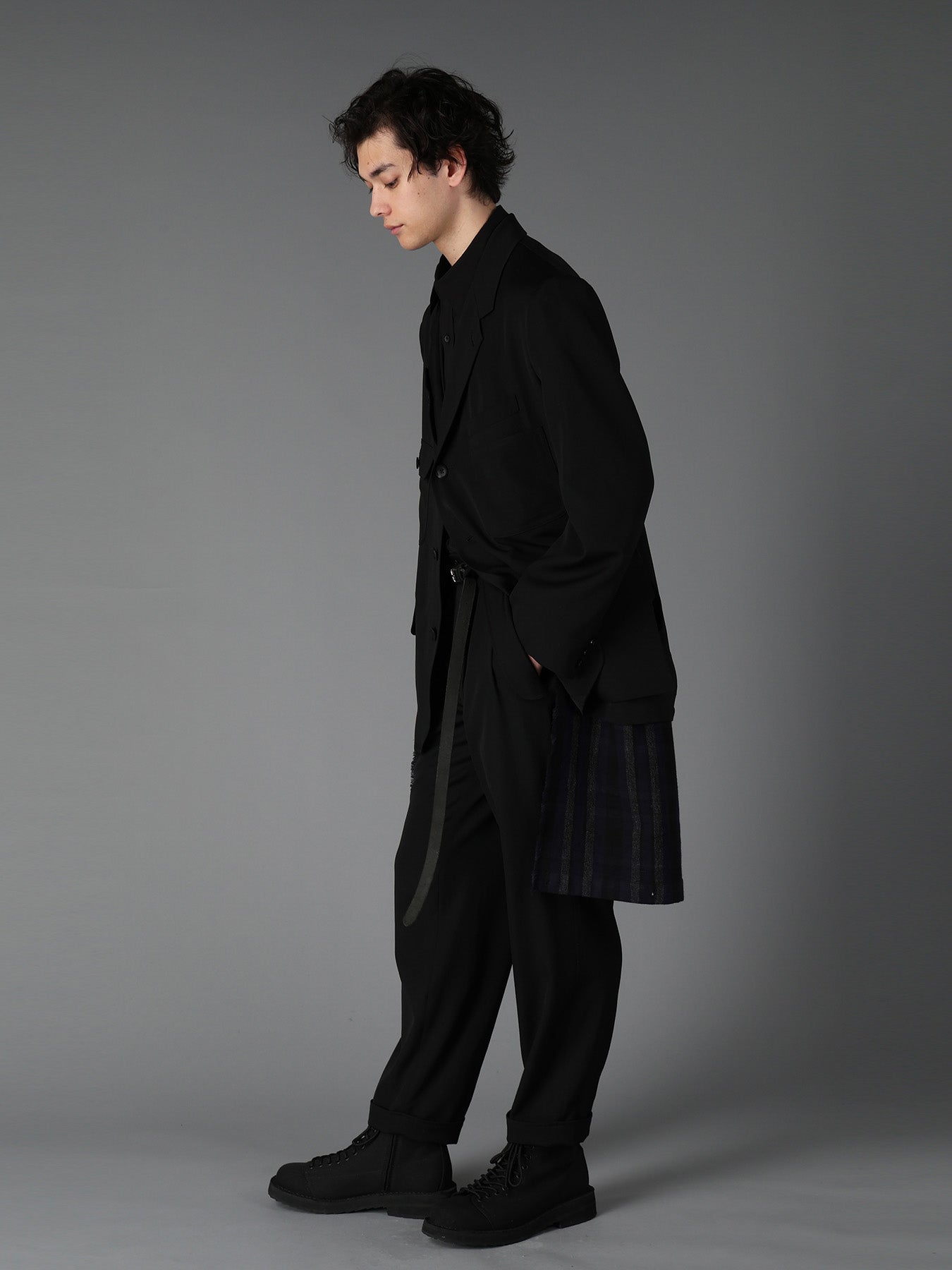 WOOL GABARDINE+C/W DARK PLAID WORK JACKET – THE SHOP YOHJI YAMAMOTO