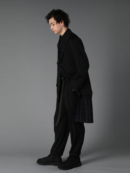 WOOL GABARDINE+C/W DARK PLAID WORK JACKET