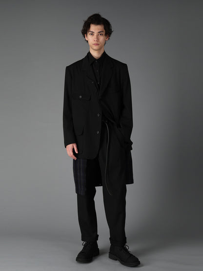 WOOL GABARDINE+C/W DARK PLAID WORK JACKET