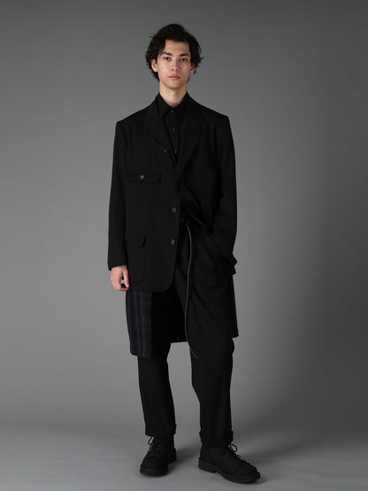 WOOL GABARDINE+C/W DARK PLAID WORK JACKET