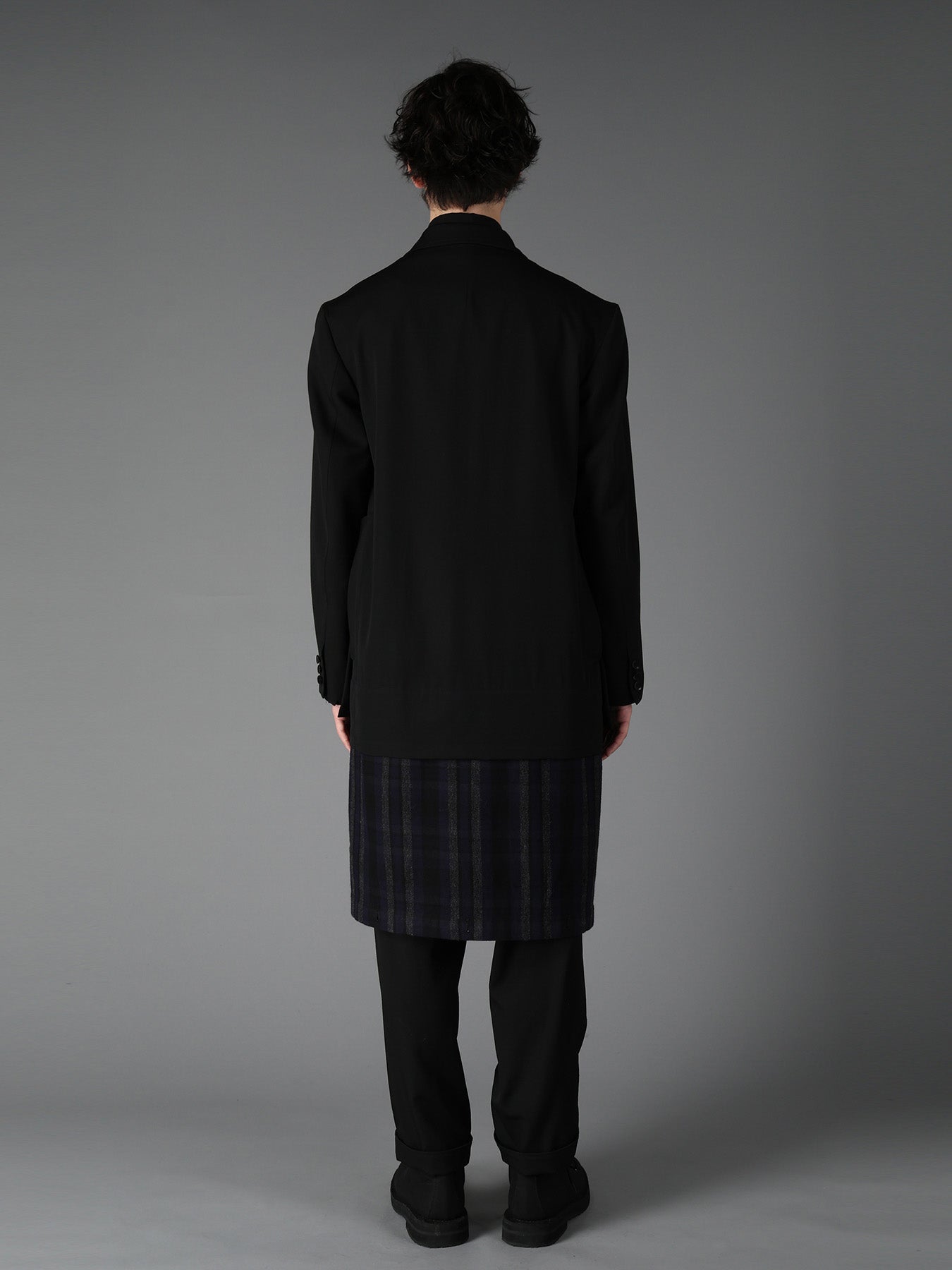 WOOL GABARDINE+C/W DARK PLAID WORK JACKET – THE SHOP YOHJI YAMAMOTO