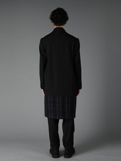 WOOL GABARDINE+C/W DARK PLAID WORK JACKET