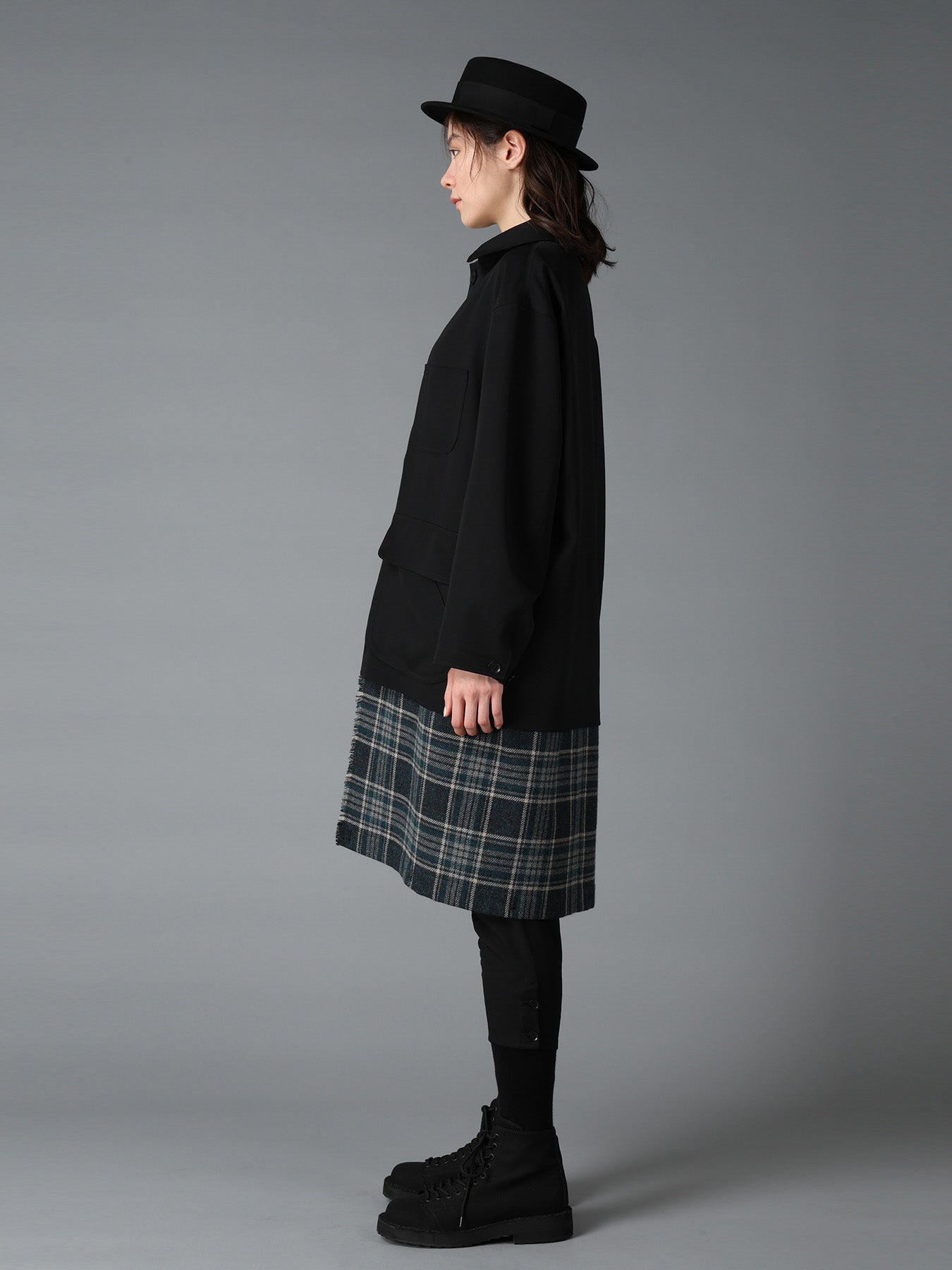 WOOL GABARDINE+BRITISH WOOL PLAID HUNTING JACKET – THE SHOP YOHJI