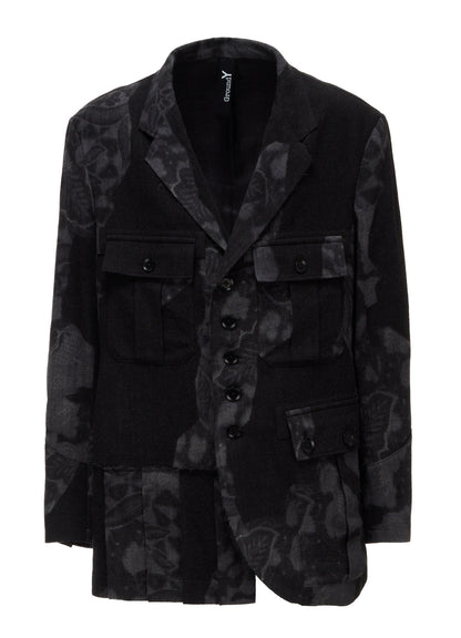 BATIK PATTERN SIDE PLEATED JACKET