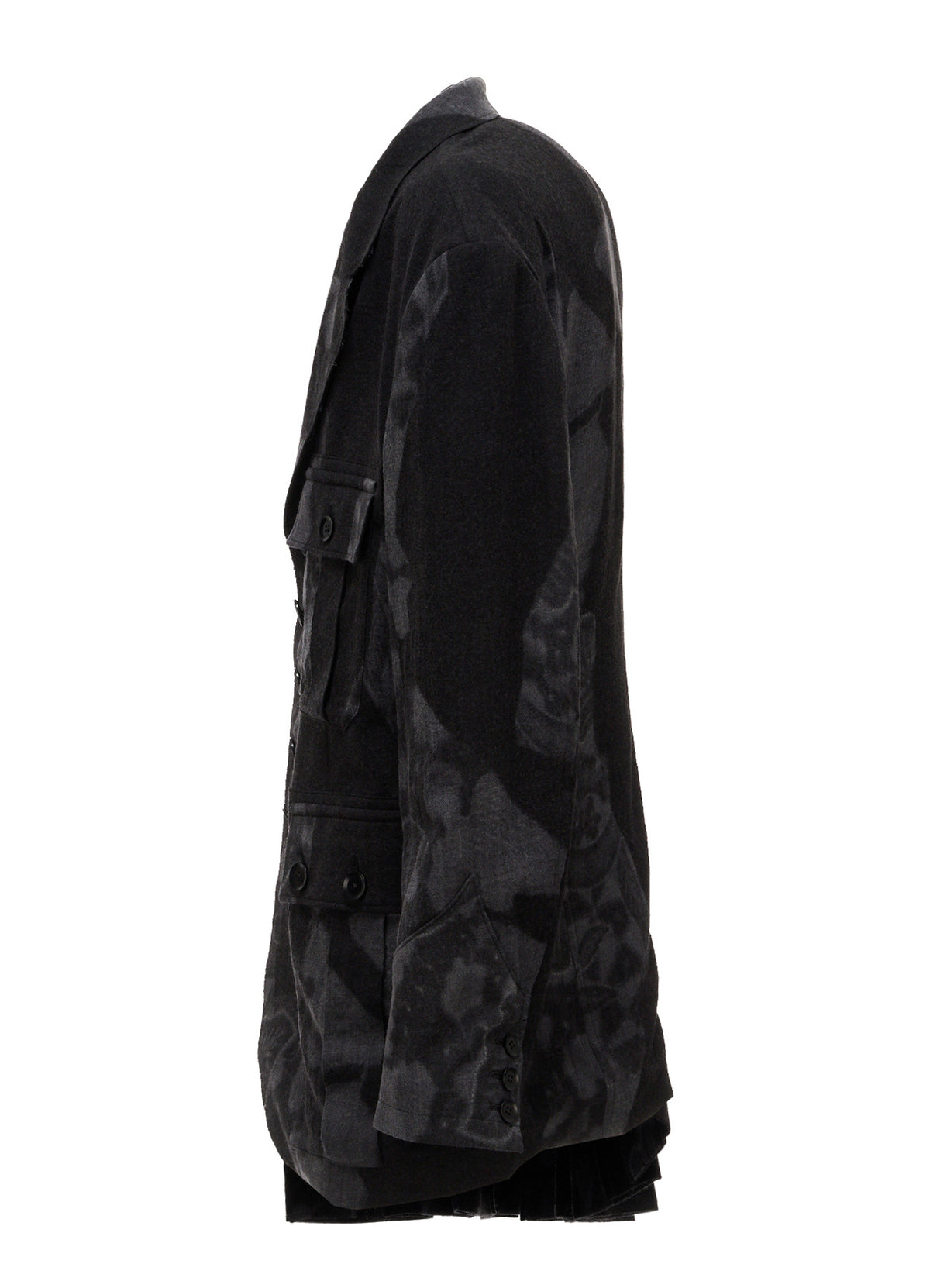BATIK PATTERN SIDE PLEATED JACKET
