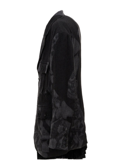 BATIK PATTERN SIDE PLEATED JACKET