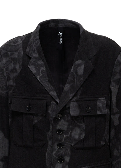 BATIK PATTERN SIDE PLEATED JACKET