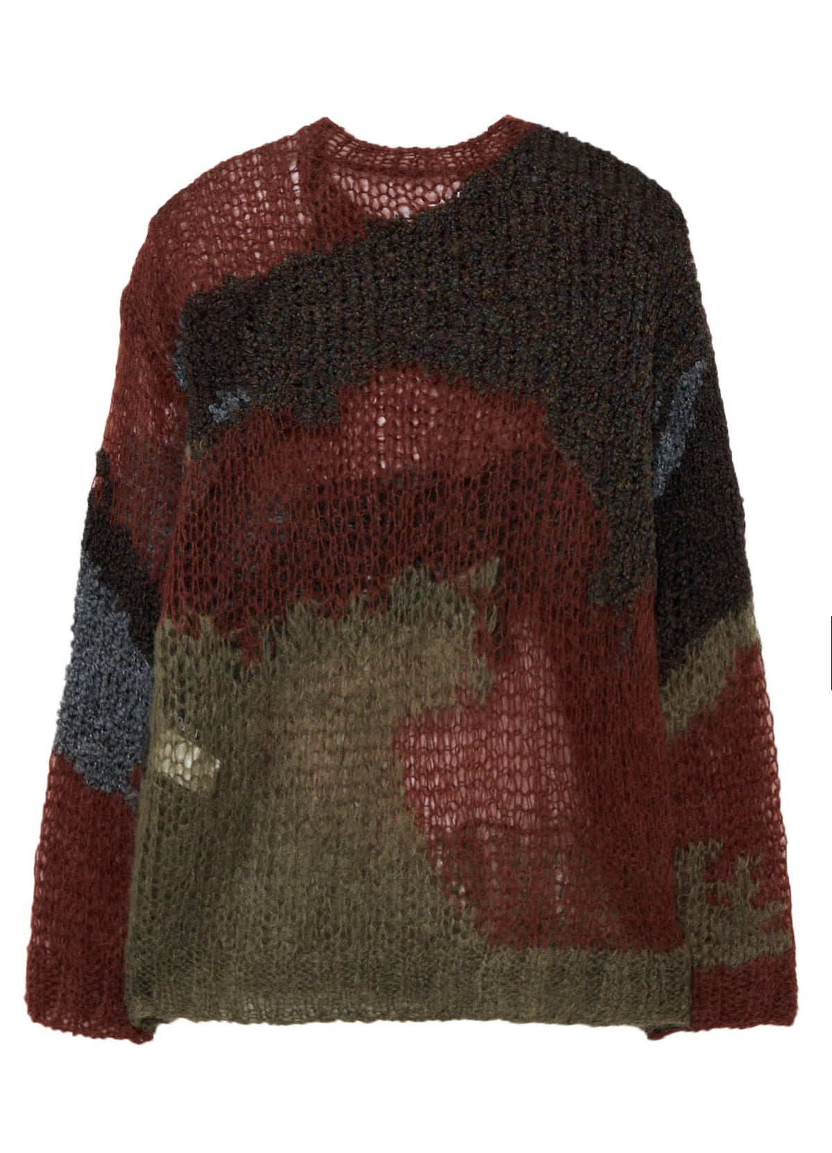 MOHAIR X BOUCLE INTARSIA KNIT PULLOVER