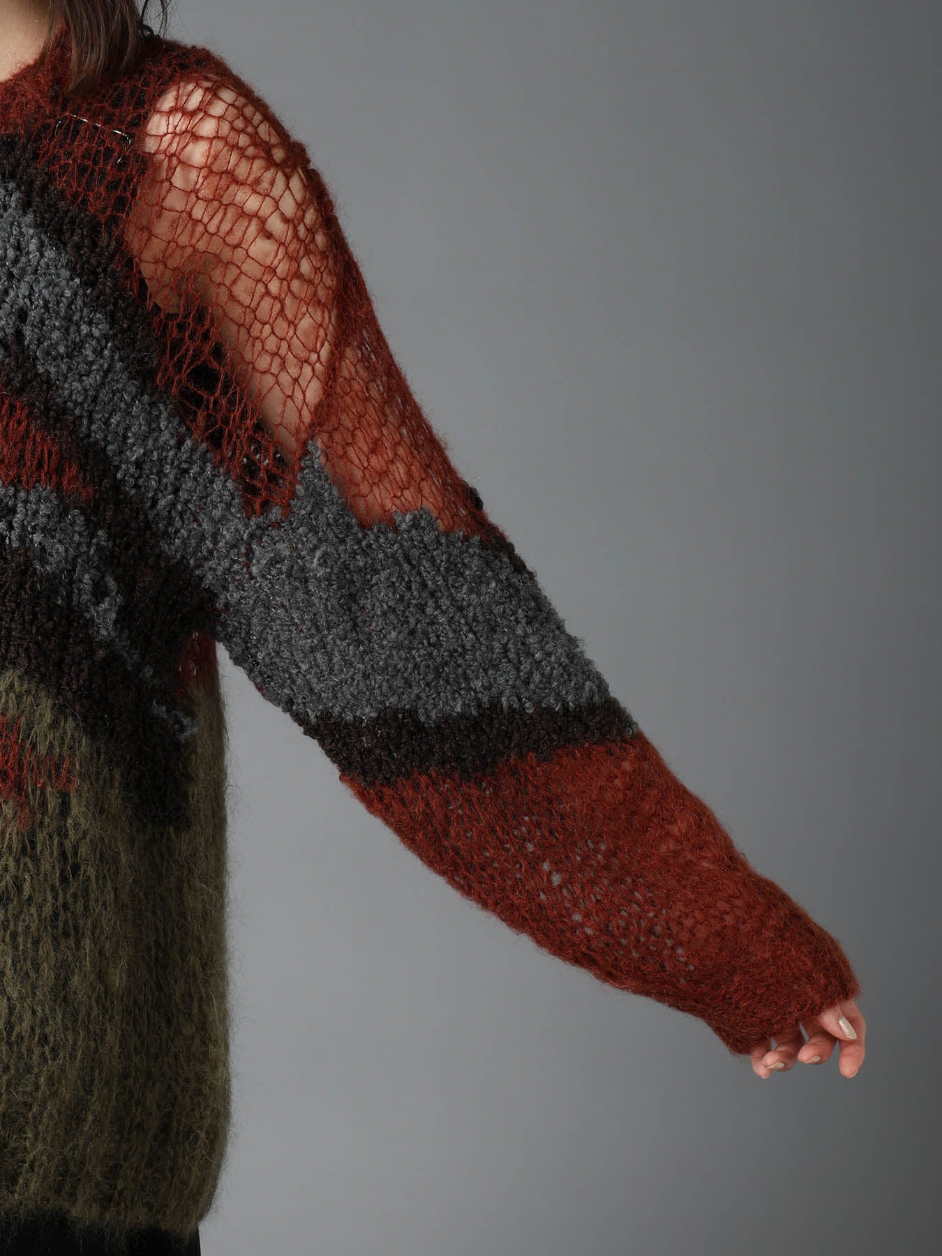 MOHAIR X BOUCLE INTARSIA KNIT PULLOVER – THE SHOP YOHJI YAMAMOTO
