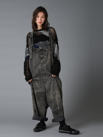 MOHAIR X BOUCLE INTARSIA KNIT PULLOVER