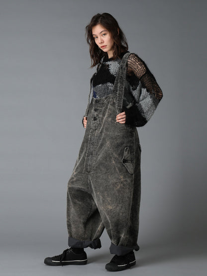 MOHAIR X BOUCLE INTARSIA KNIT PULLOVER