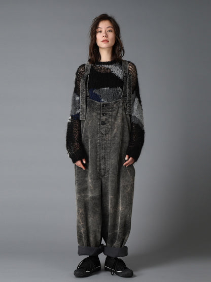 MOHAIR X BOUCLE INTARSIA KNIT PULLOVER