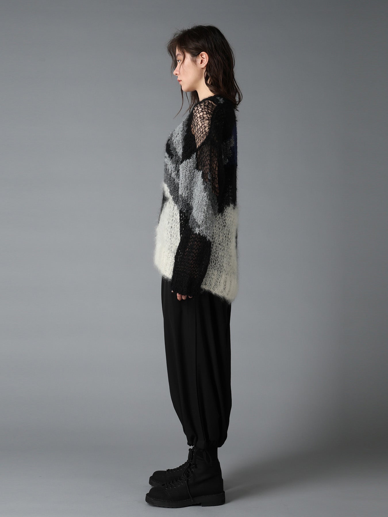 MOHAIR X BOUCLE INTARSIA KNIT PULLOVER – THE SHOP YOHJI YAMAMOTO