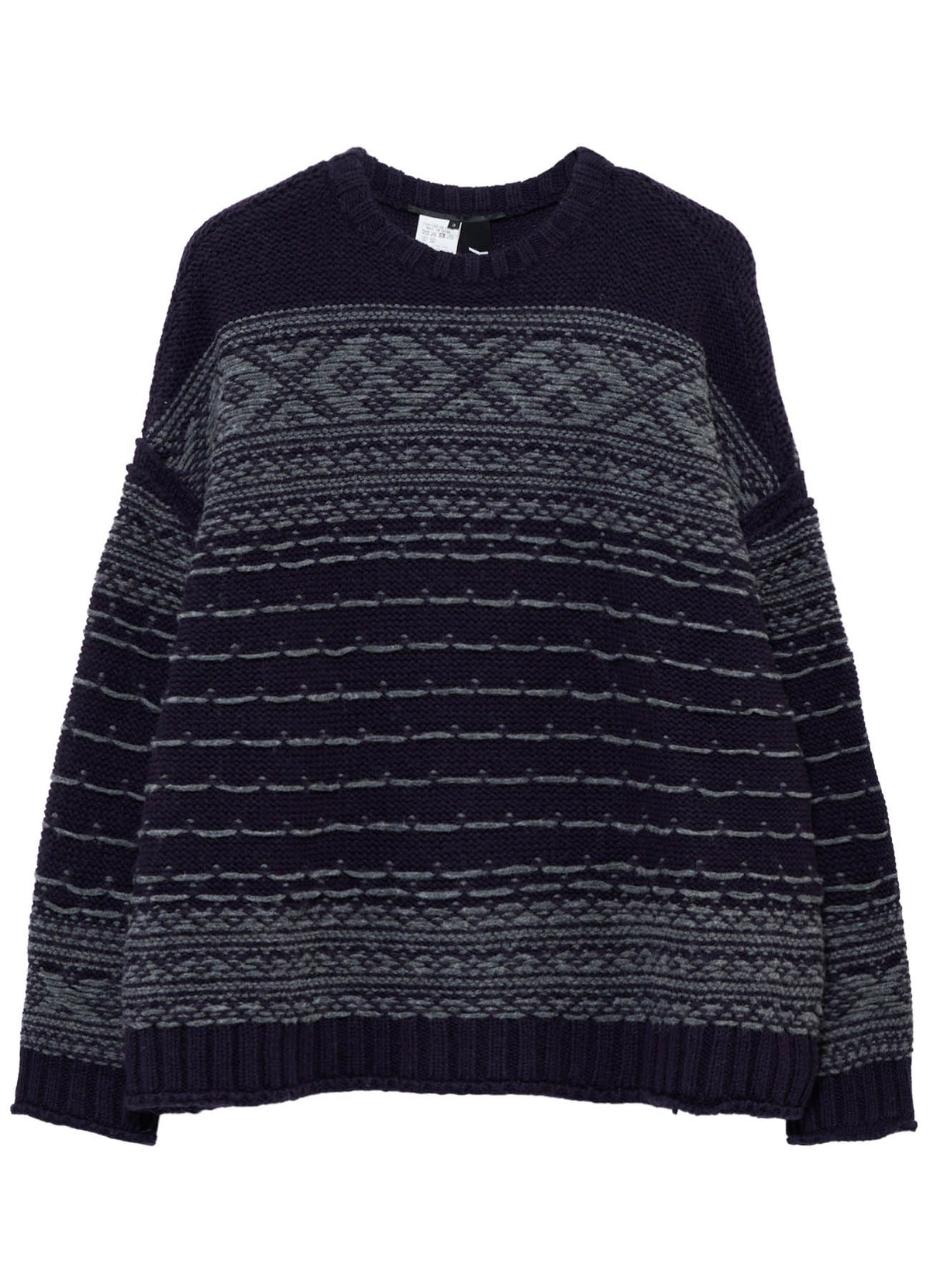 BULKY REVERSE JACQUARD BIG PULLOVER KNIT